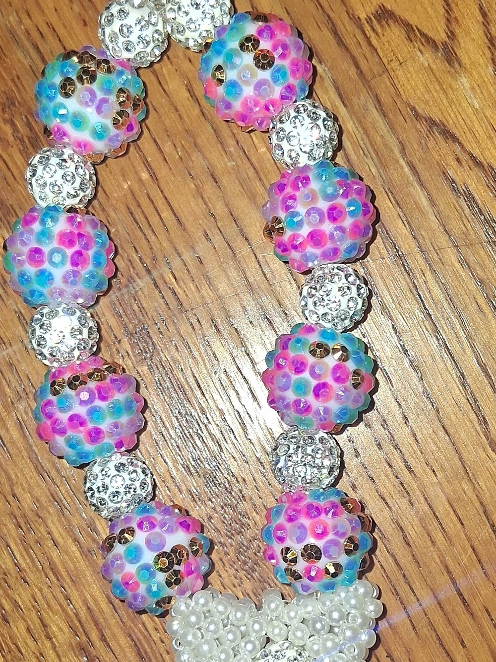Rainbow Beaded Statement Necklace by